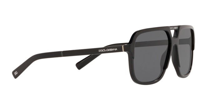 Sunglasses Dolce & Gabbana DG 4354 (193481) color black shape square lenses polar grey