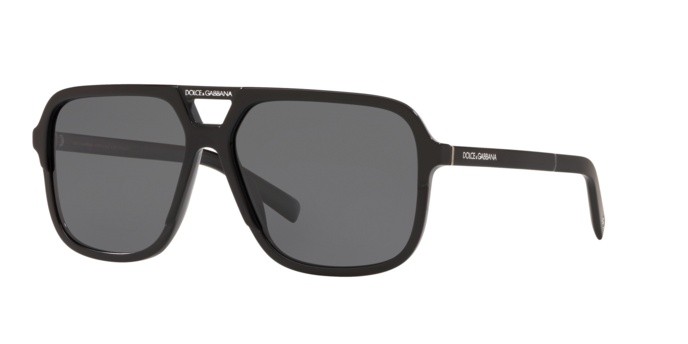 Sunglasses Dolce & Gabbana DG 4354 (193481) color black shape square lenses polar grey