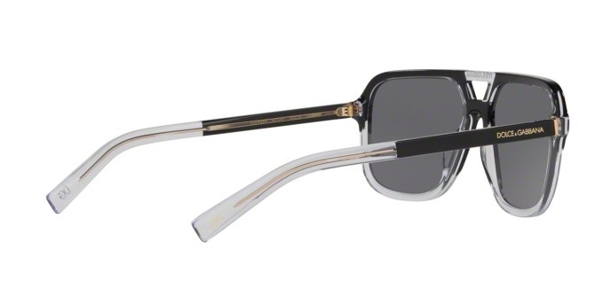 Occhiali da sole Dolce & Gabbana DG 4354 (501/81) colore matte black forma rettangolare lenti polar grey