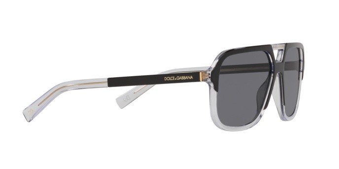 Occhiali da sole Dolce & Gabbana DG 4354 (501/81) colore matte black forma rettangolare lenti polar grey