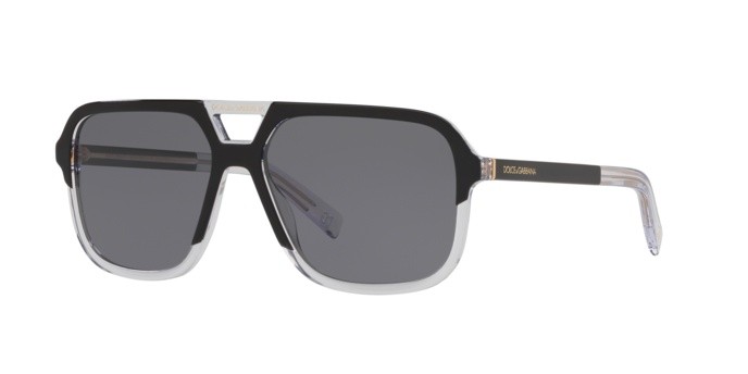 Occhiali da sole Dolce & Gabbana DG 4354 (501/81) colore matte black forma rettangolare lenti polar grey