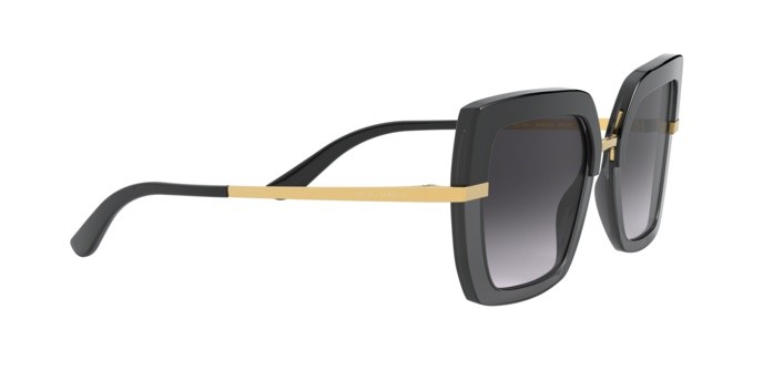 Sunglasses Dolce & Gabbana DG 4373 (32468G) color top black on transparent black shape square lenses grey gradient