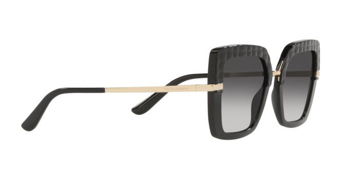 Sonnenbrillen Dolce & Gabbana DG 4373 (32888G) farbe black cocco form quadratisch gläser light grey gradient black