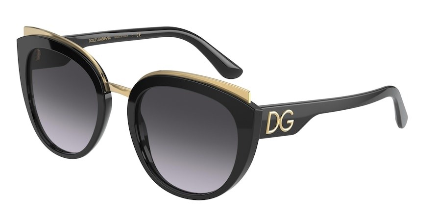 Sonnenbrillen Dolce & Gabbana DG 4383 (501/8G) farbe black form schmetterling gläser light grey gradient black