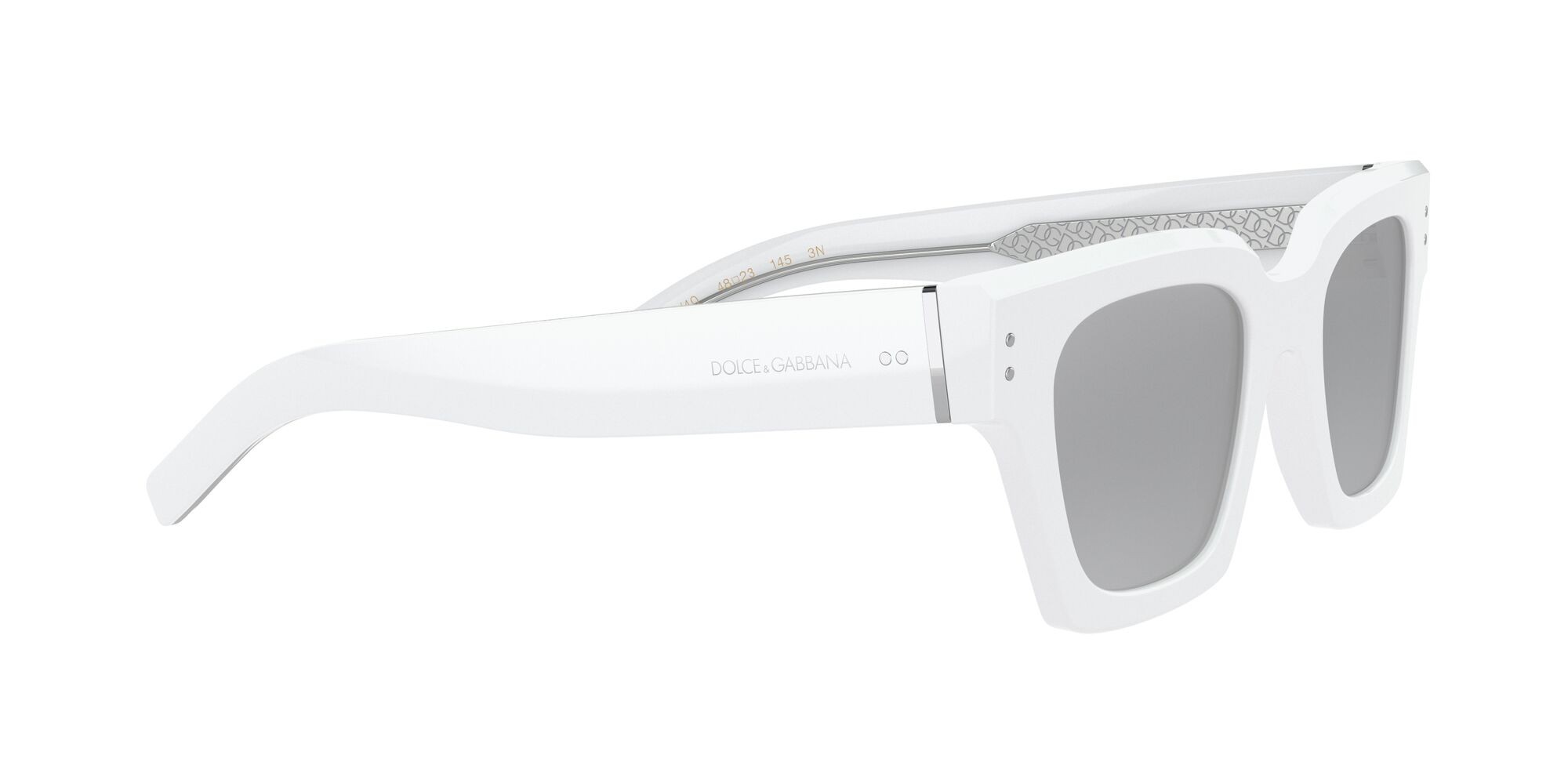 Occhiali da sole Dolce & Gabbana DG 4413 (337440) colore bianco forma quadrato lenti grigio nero specchiato