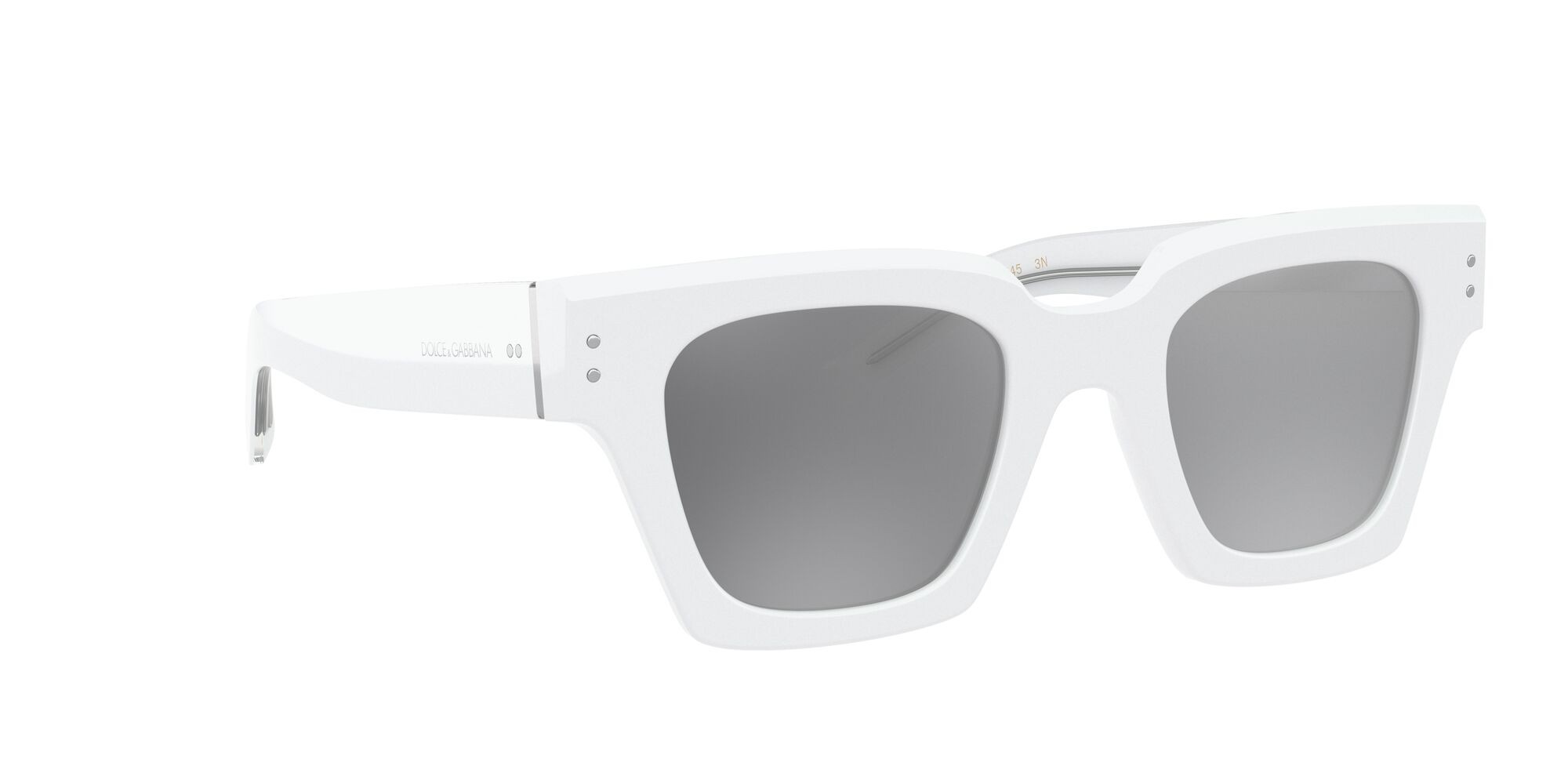 Occhiali da sole Dolce & Gabbana DG 4413 (337440) colore bianco forma quadrato lenti grigio nero specchiato