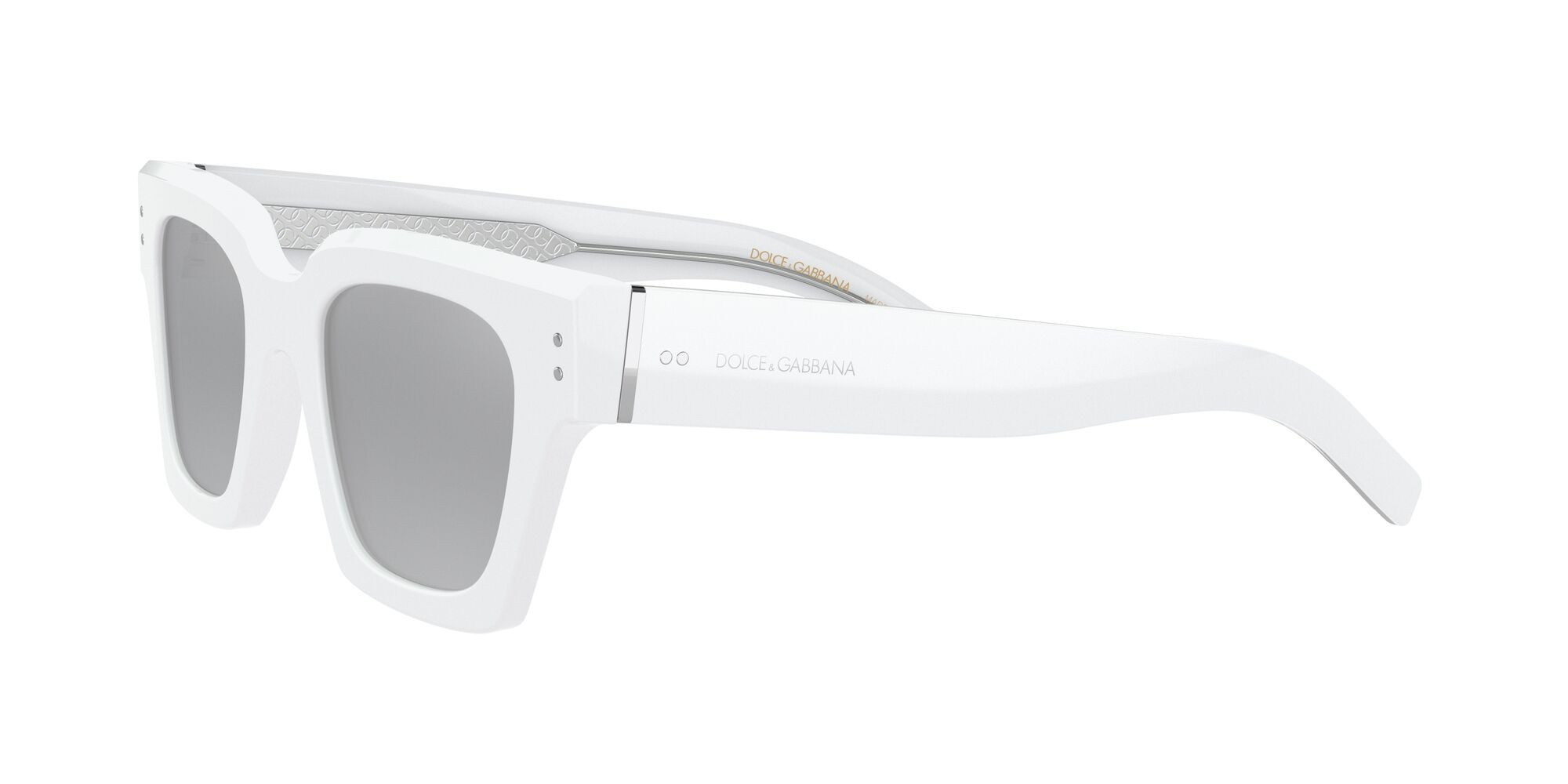 Occhiali da sole Dolce & Gabbana DG 4413 (337440) colore bianco forma quadrato lenti grigio nero specchiato