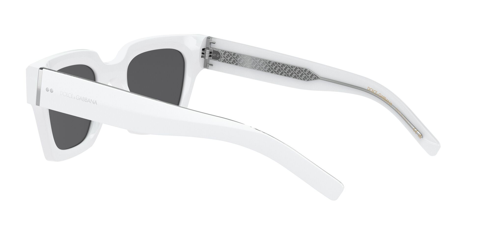 Occhiali da sole Dolce & Gabbana DG 4413 (337440) colore bianco forma quadrato lenti grigio nero specchiato