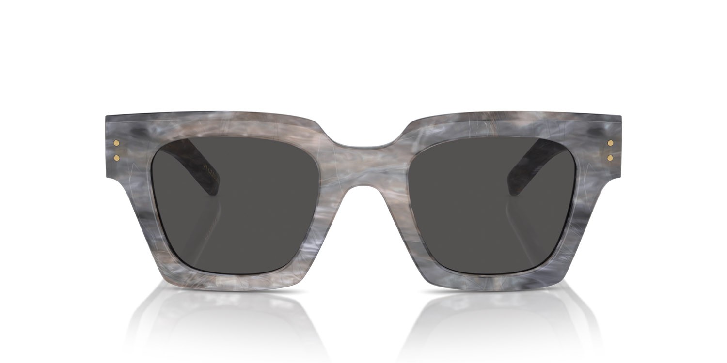 Occhiali da sole Dolce & Gabbana DG 4413 (342887) colore grigio effetto marmo forma quadrato lenti grigio scuro