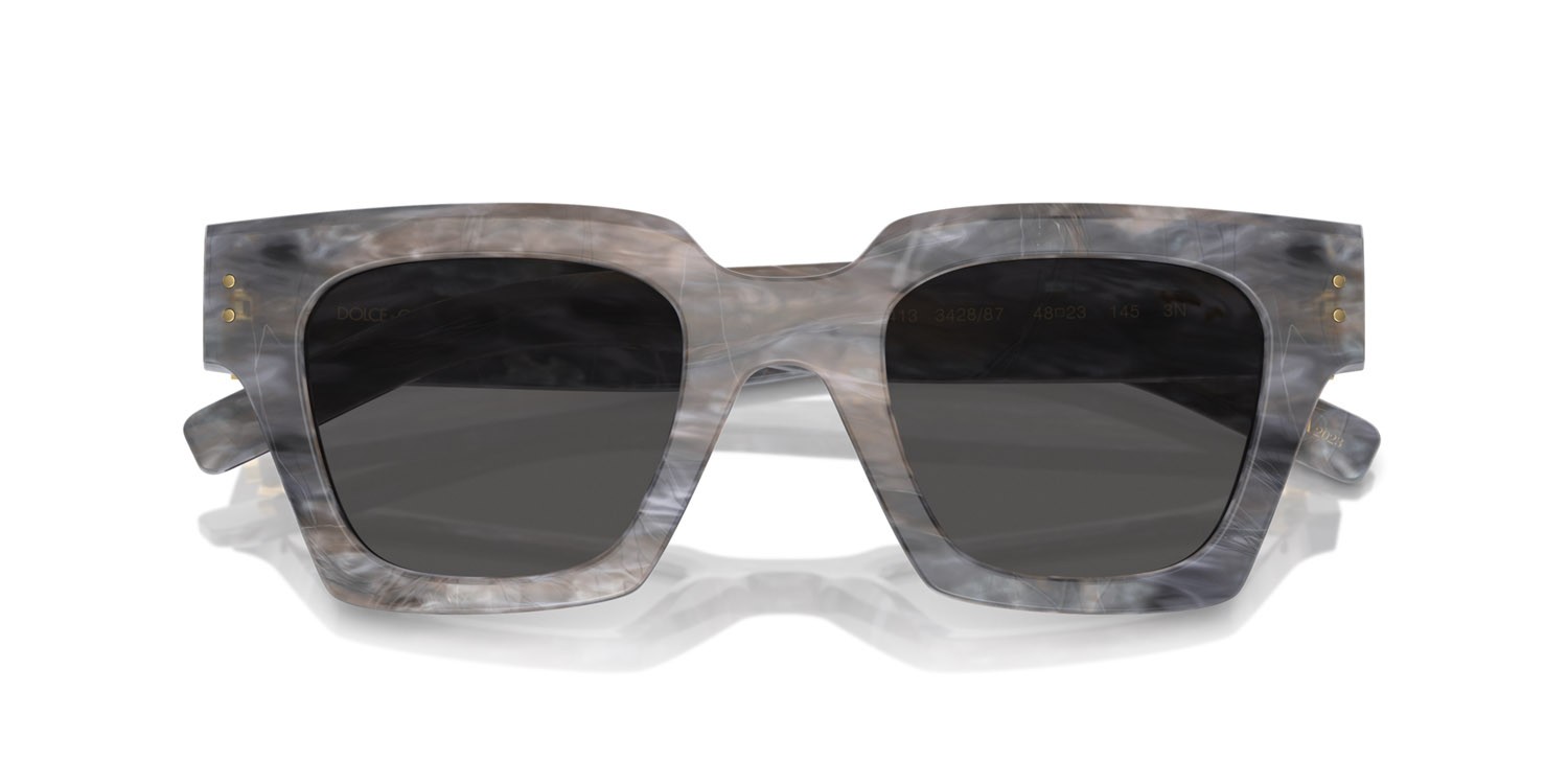 Occhiali da sole Dolce & Gabbana DG 4413 (342887) colore grigio effetto marmo forma quadrato lenti grigio scuro