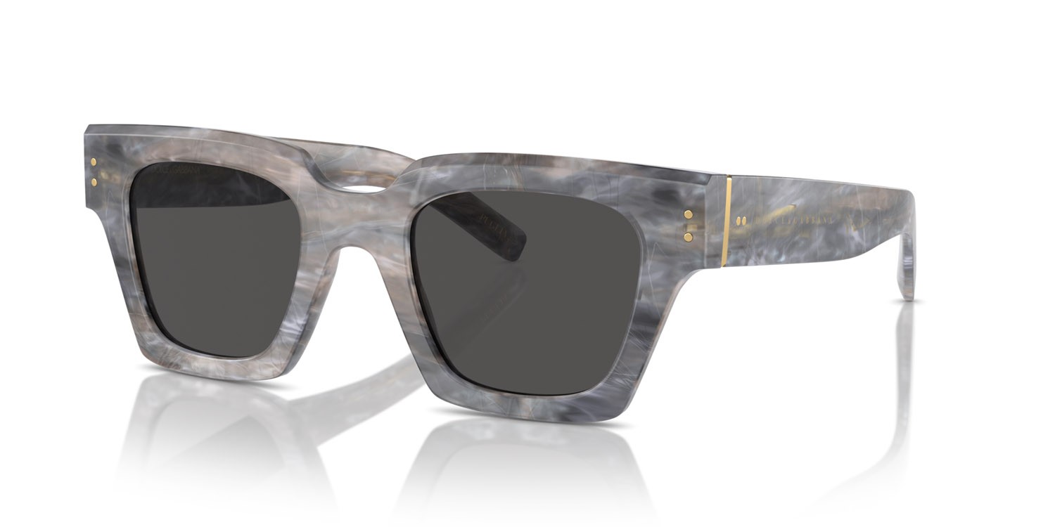 Occhiali da sole Dolce & Gabbana DG 4413 (342887) colore grigio effetto marmo forma quadrato lenti grigio scuro