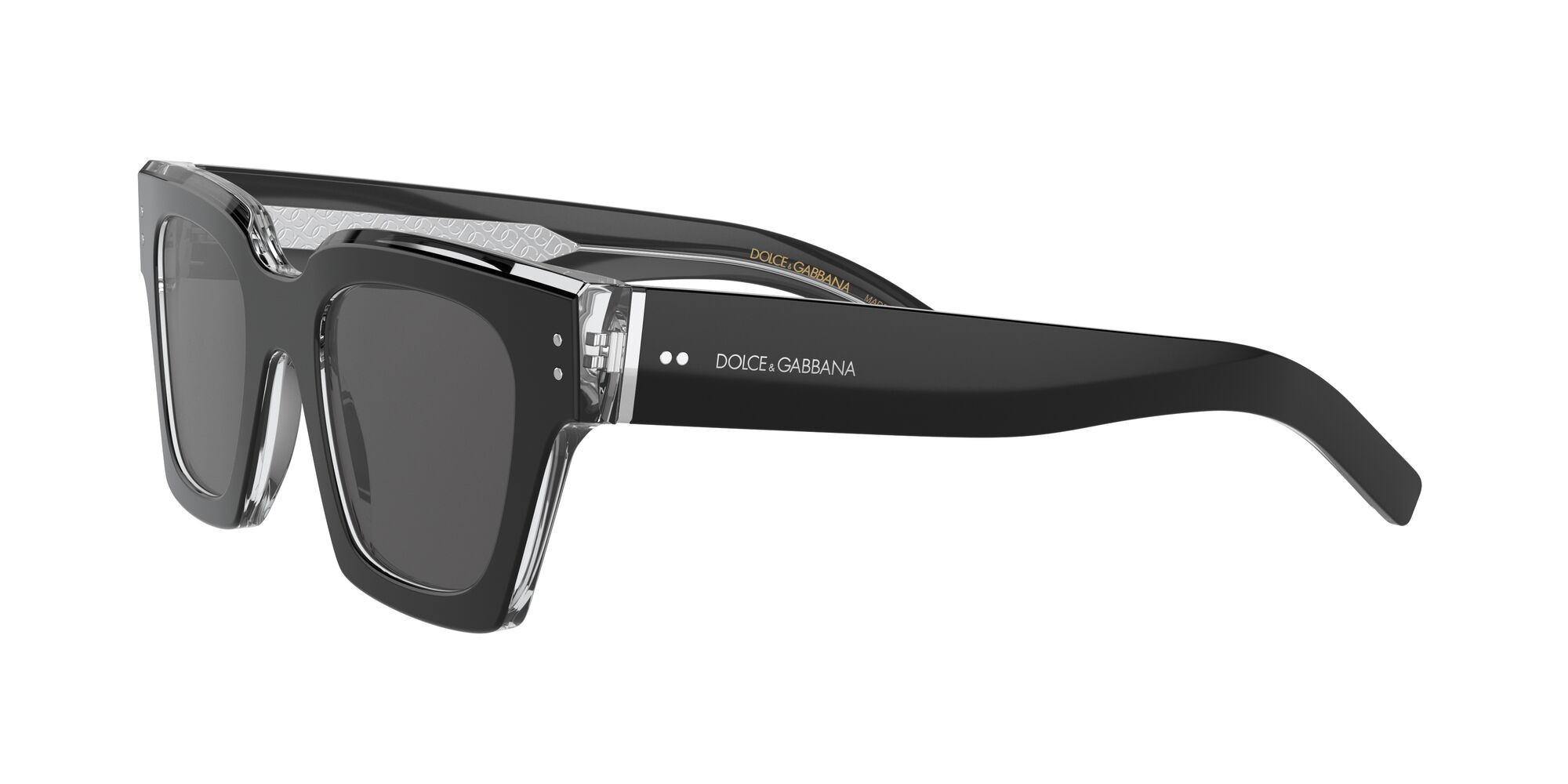 Occhiali da sole Dolce & Gabbana DG 4413 (675/R5) colore nero/cristallo forma quadrato lenti grigio