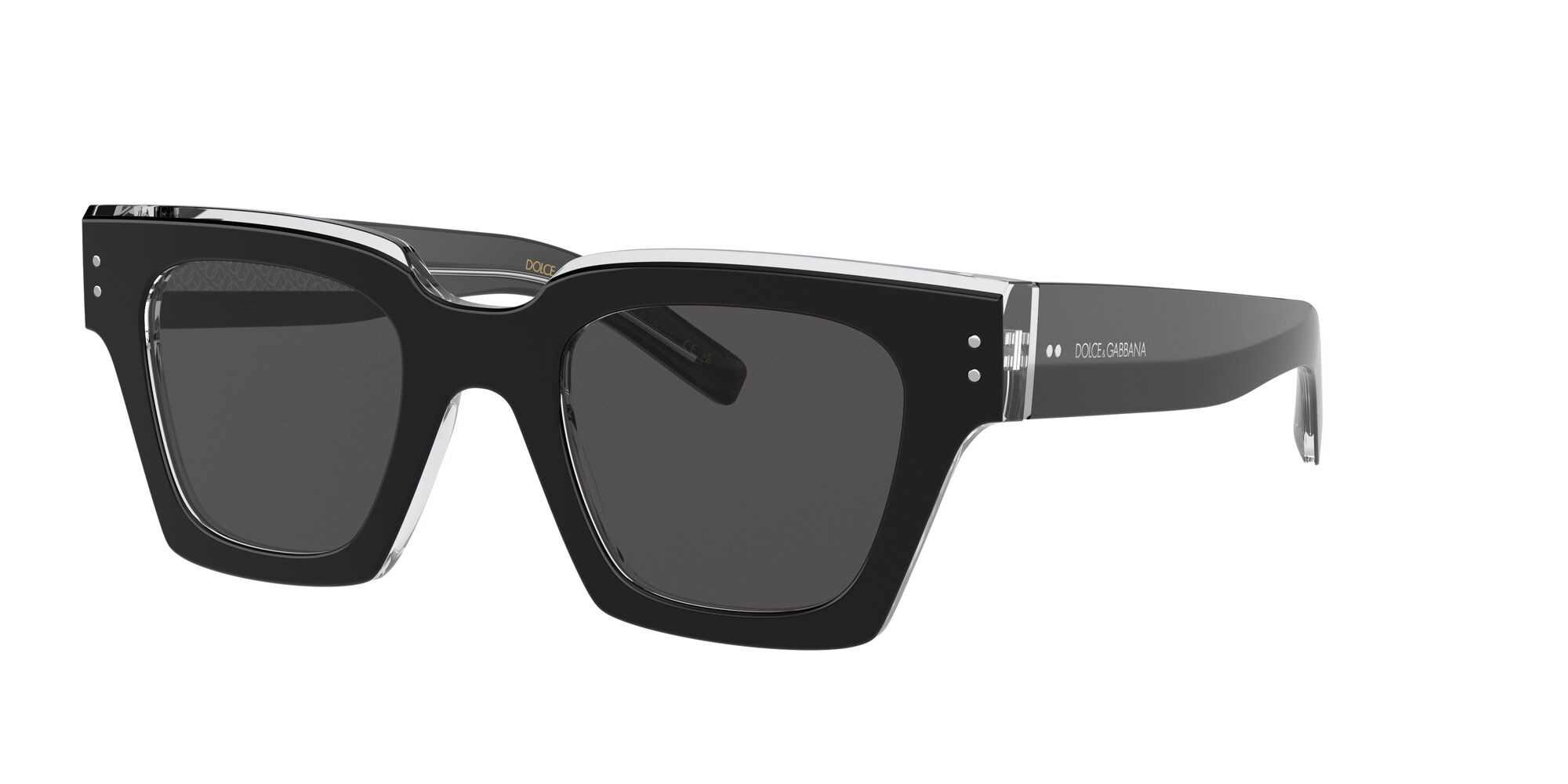 Occhiali da sole Dolce & Gabbana DG 4413 (675/R5) colore nero/cristallo forma quadrato lenti grigio