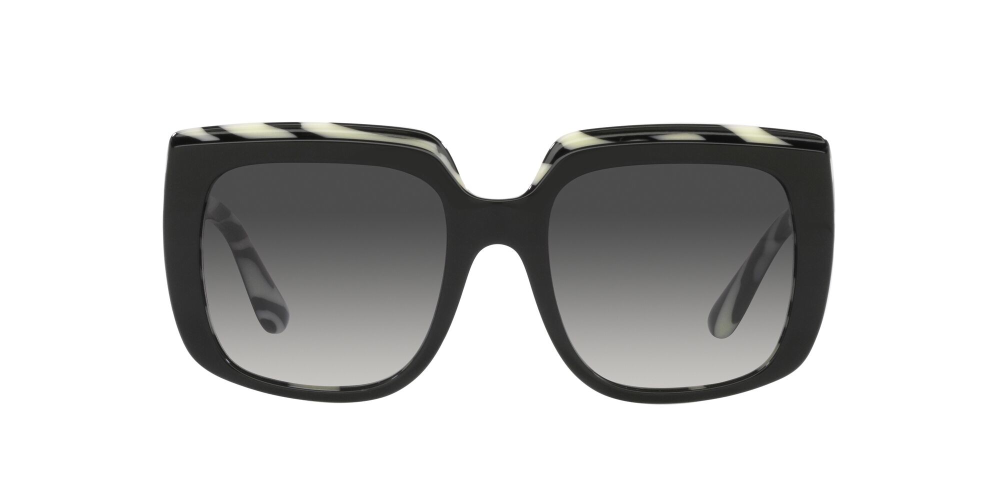 Sunglasses Dolce & Gabbana DG 4414 (33728G) color top black on zebra shape square lenses sfumato grigio