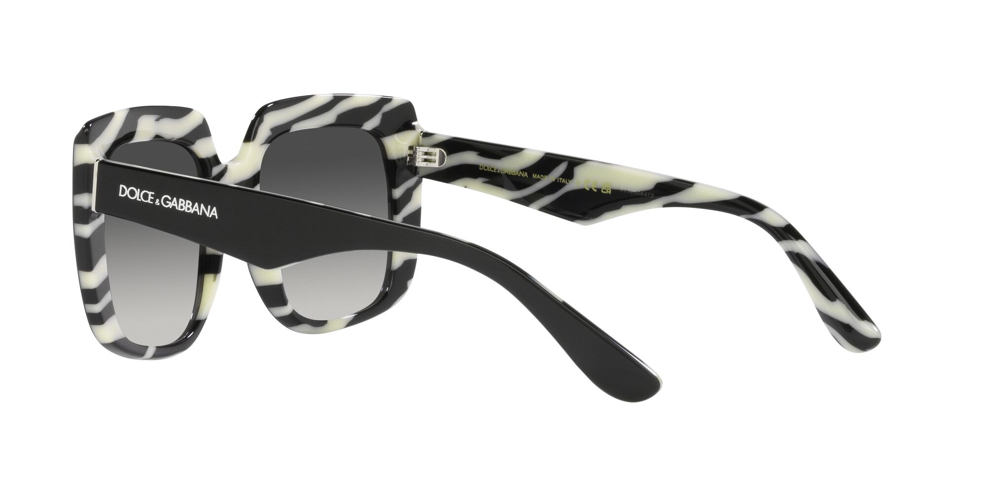 Sunglasses Dolce & Gabbana DG 4414 (33728G) color top black on zebra shape square lenses sfumato grigio