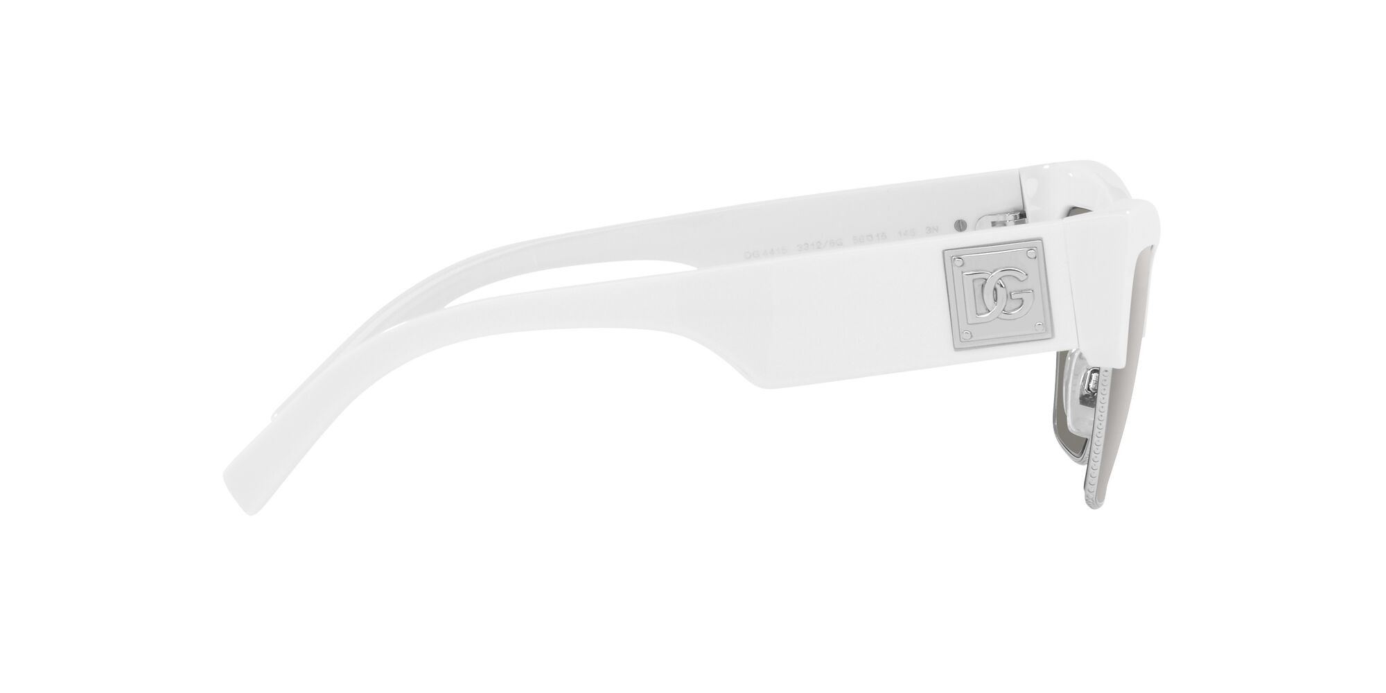 Sonnenbrillen Dolce & Gabbana DG 4415 (33126G) farbe bianco form cat-eye gläser grigio chiaro specchiato argento