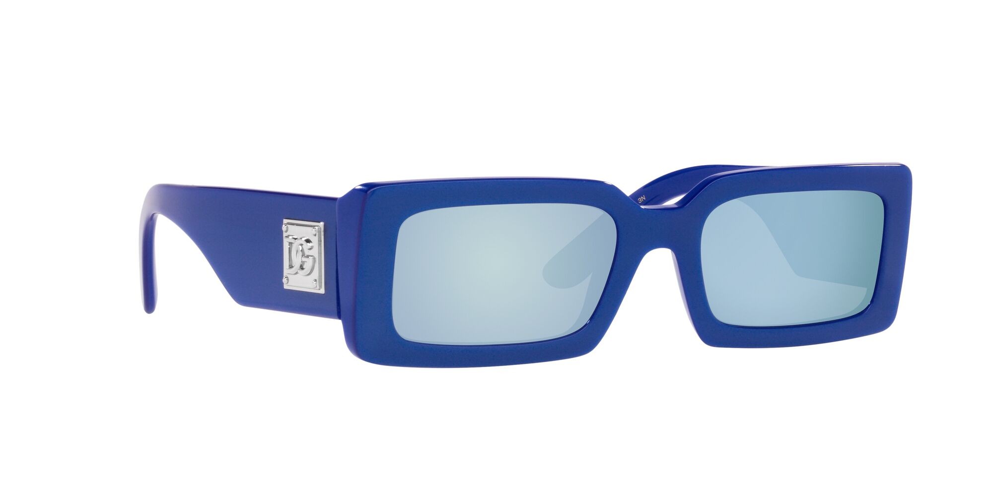 Sonnenbrillen Dolce & Gabbana DG 4416 (337833) farbe blu metallizzato form rechteckig gläser azzurro specchiato argento