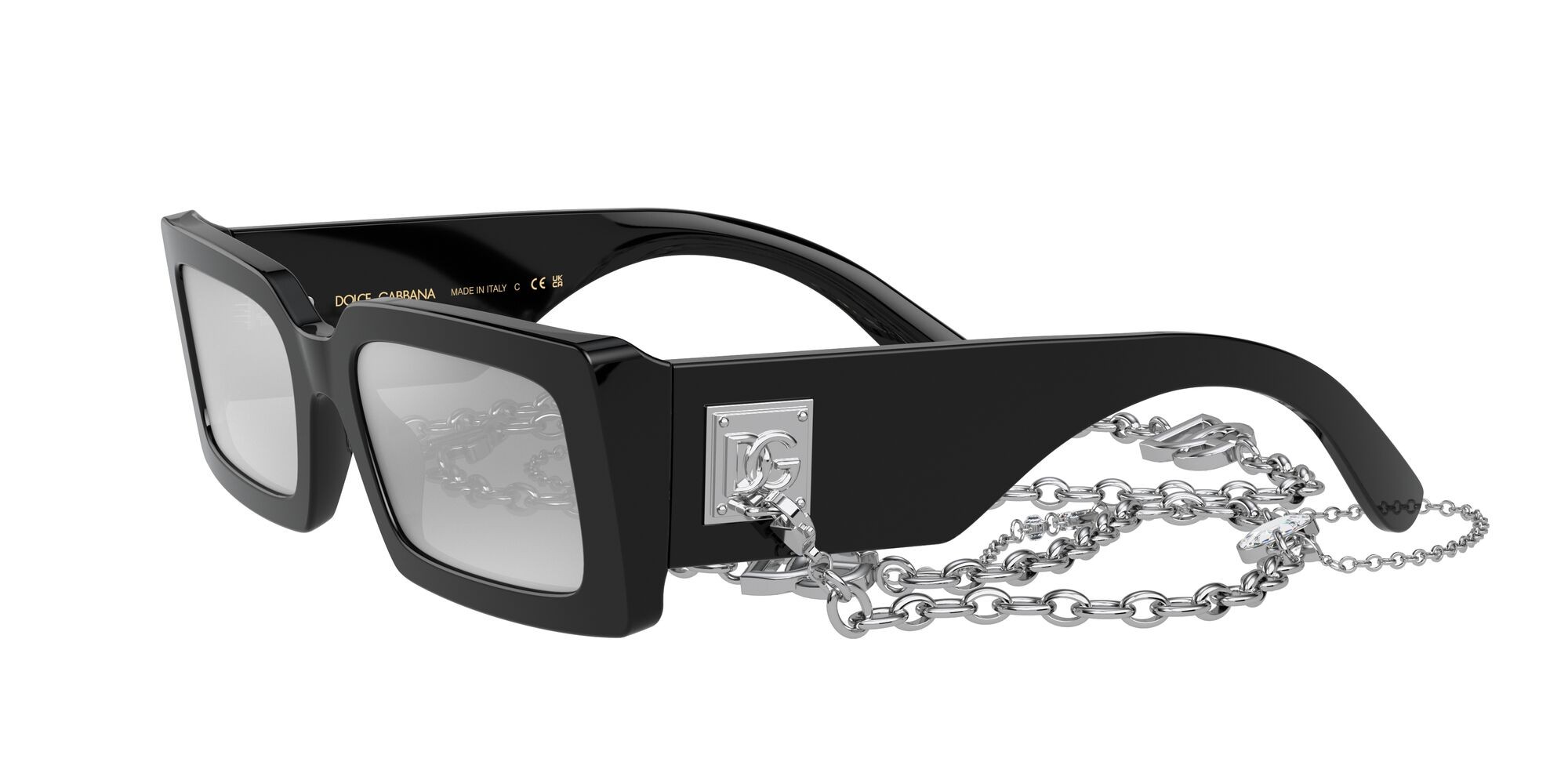 Sonnenbrillen Dolce & Gabbana DG 4416 (501/6G) farbe nero form rechteckig gläser grigio nero specchiato