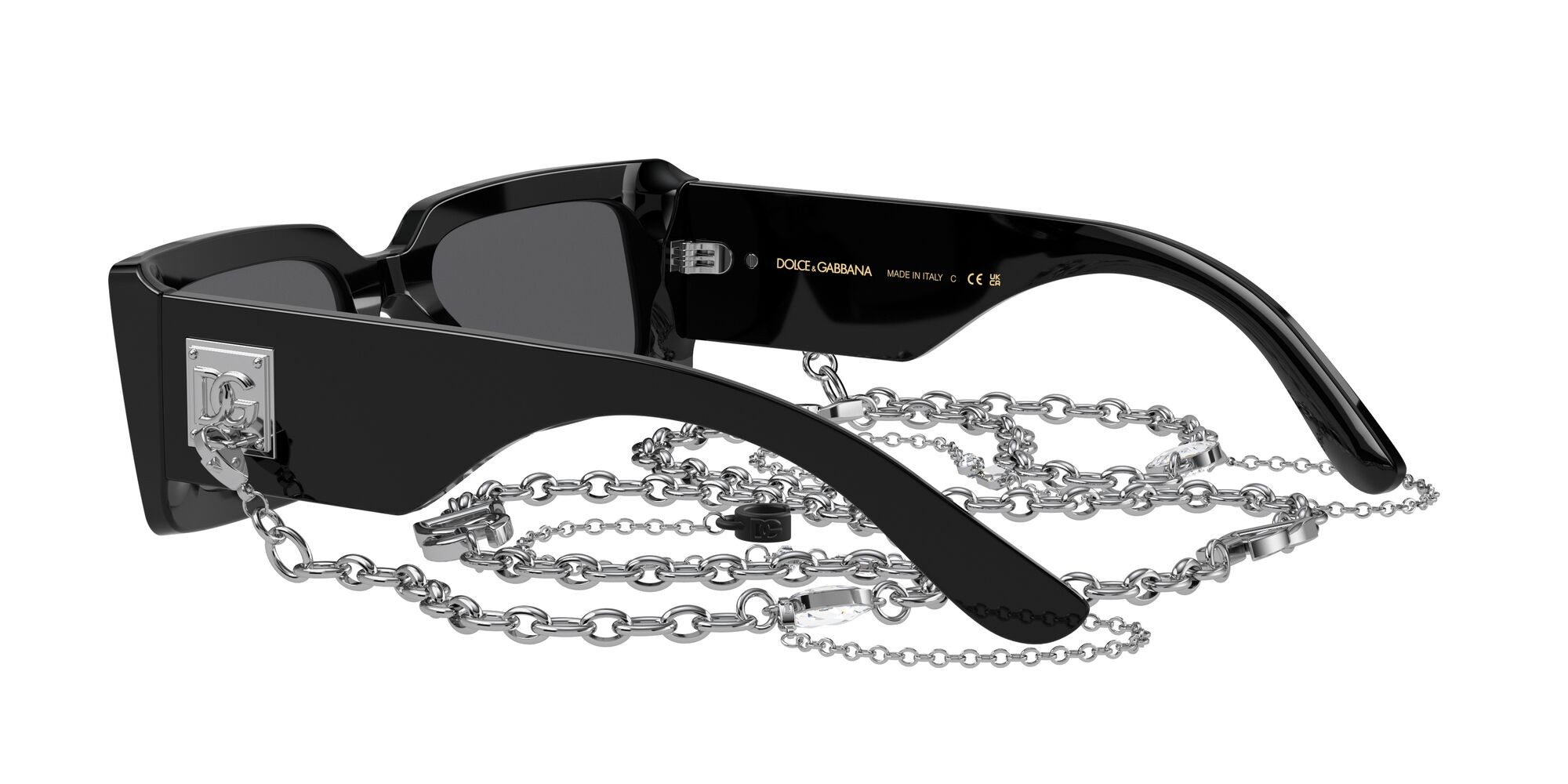 Sonnenbrillen Dolce & Gabbana DG 4416 (501/6G) farbe nero form rechteckig gläser grigio nero specchiato