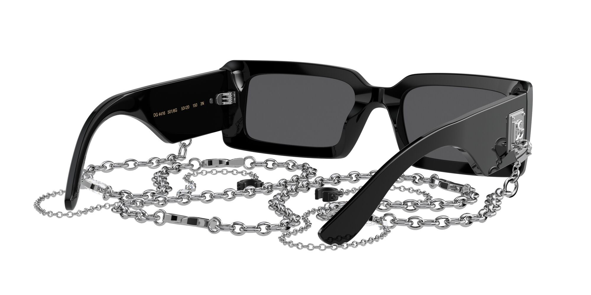 Sonnenbrillen Dolce & Gabbana DG 4416 (501/6G) farbe nero form rechteckig gläser grigio nero specchiato