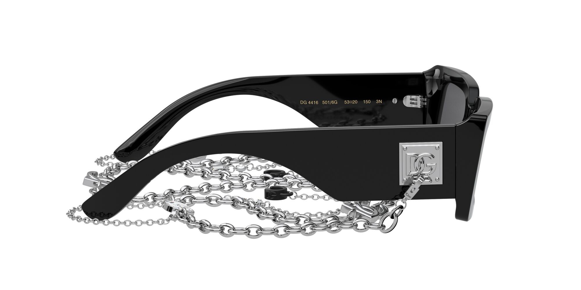 Sonnenbrillen Dolce & Gabbana DG 4416 (501/6G) farbe nero form rechteckig gläser grigio nero specchiato