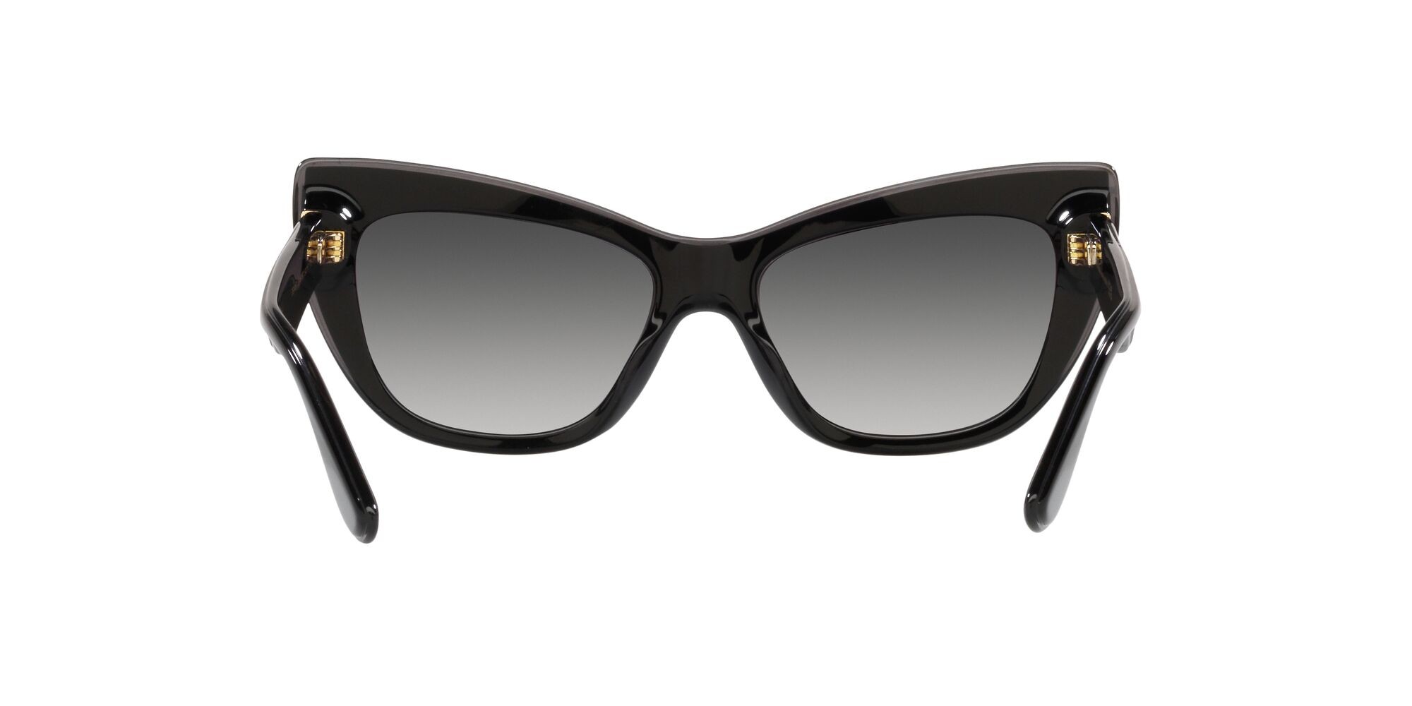 Sunglasses Dolce & Gabbana DG 4417 (32468G) color nero/grigio trasparente shape cat eye lenses sfumato grigio
