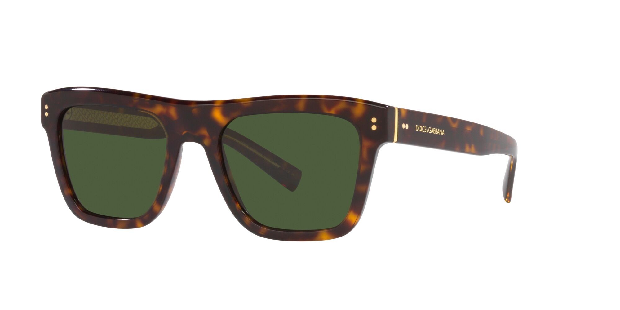 Occhiali da sole Dolce & Gabbana DG 4420 (502/71) colore havana forma quadrato lenti verde scuro