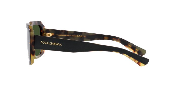 Sonnenbrillen Dolce & Gabbana DG 4430 (340471) farbe matte black on yellow havana form quadratisch gläser verde scuro