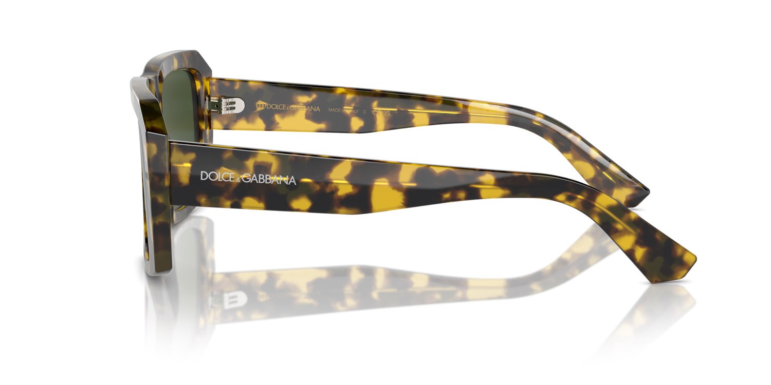 Occhiali da sole Dolce & Gabbana DG 4430 (343371) colore havana giallo forma quadrato lenti verde scuro