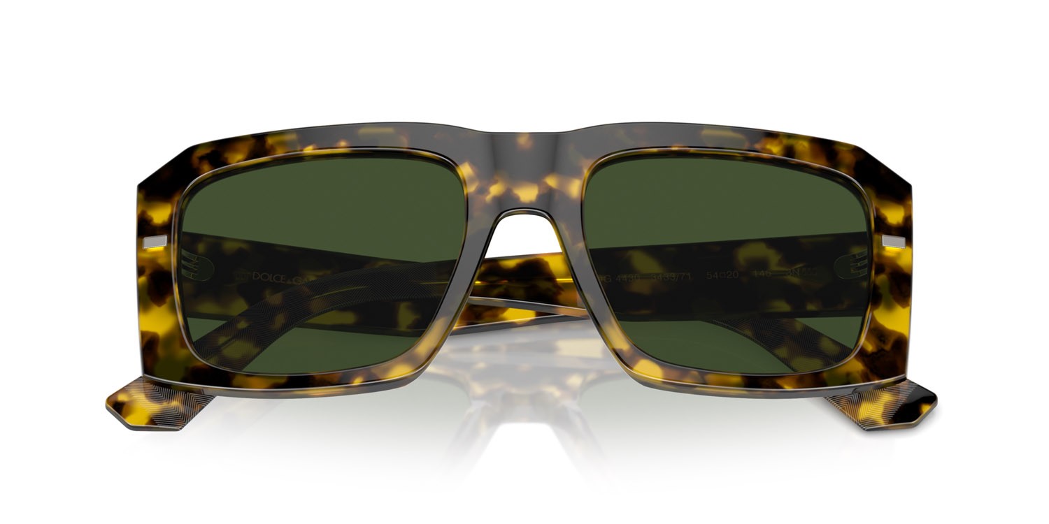 Occhiali da sole Dolce & Gabbana DG 4430 (343371) colore havana giallo forma quadrato lenti verde scuro