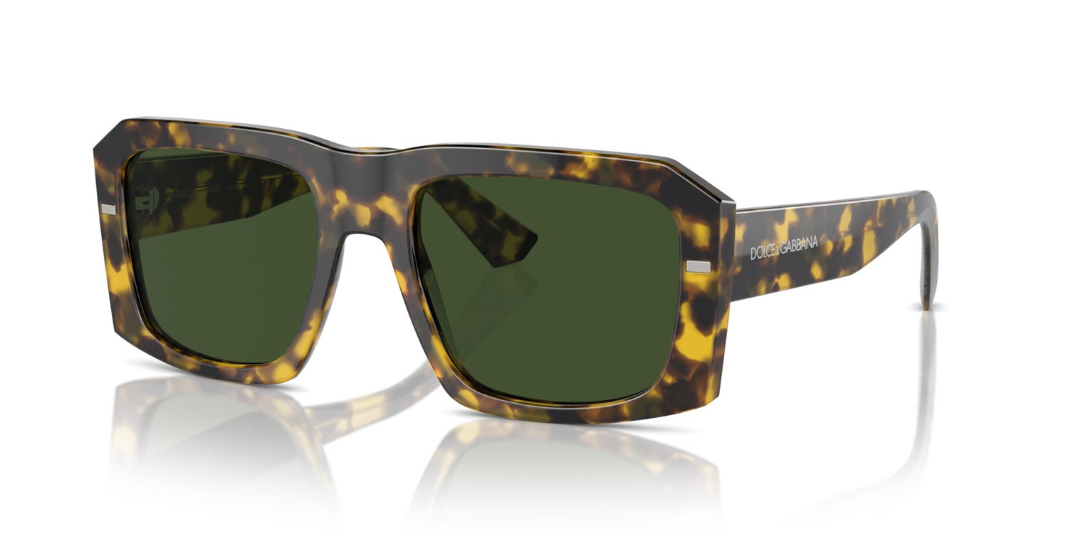 Occhiali da sole Dolce & Gabbana DG 4430 (343371) colore havana giallo forma quadrato lenti verde scuro
