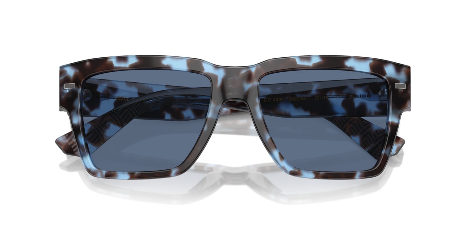 Occhiali da sole Dolce & Gabbana DG 4431 (339280) colore havana blu forma quadrato lenti blu scuro