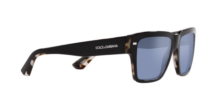 Sonnenbrillen Dolce & Gabbana DG 4431 (34031U) farbe black on grey havana form quadratisch gläser azzurro specchiato argento