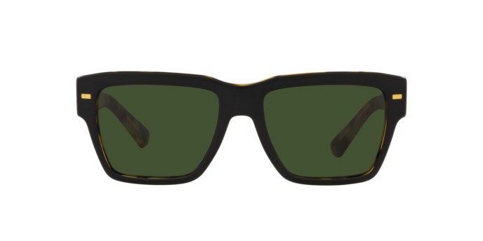 Sonnenbrillen Dolce & Gabbana DG 4431 (340471) farbe matte black on yellow havana form quadratisch gläser verde scuro