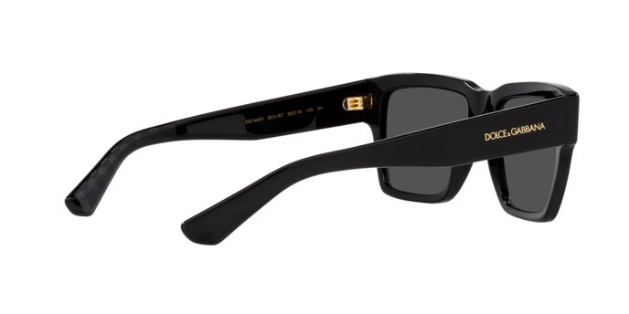 Occhiali da sole Dolce & Gabbana DG 4431 (501/87) colore nero forma quadrato lenti grigio scuro