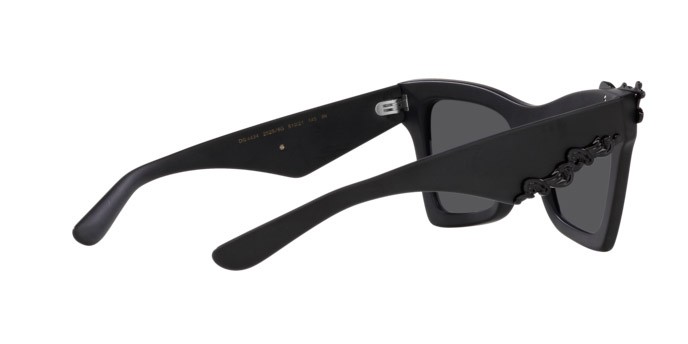 Sonnenbrillen Dolce & Gabbana DG 4434 (25256G) farbe nero opaco form cat-eye gläser grigio nero specchiato