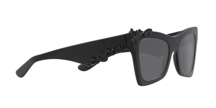 Sonnenbrillen Dolce & Gabbana DG 4434 (25256G) farbe nero opaco form cat-eye gläser grigio nero specchiato