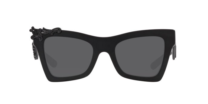 Sonnenbrillen Dolce & Gabbana DG 4434 (25256G) farbe nero opaco form cat-eye gläser grigio nero specchiato