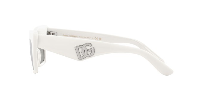 Sonnenbrillen Dolce & Gabbana DG 4435 (33128V) farbe bianco form cat-eye gläser trasparente specchiato argento