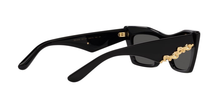Sonnenbrillen Dolce & Gabbana DG 4435 (501/87) farbe nero form cat-eye gläser grigio scuro