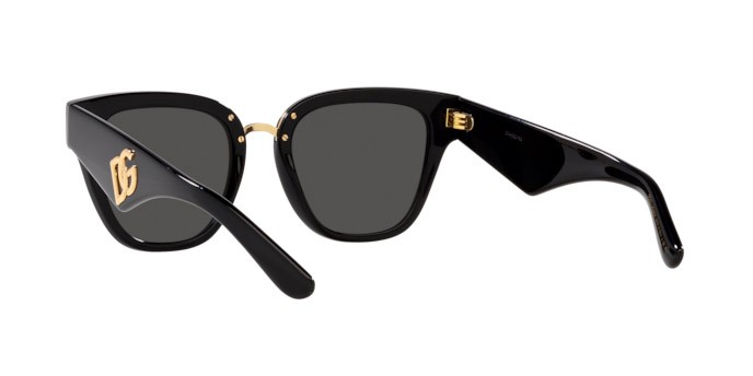 Occhiali da sole Dolce & Gabbana DG 4437 (501/87) colore nero forma farfalla lenti grigio scuro