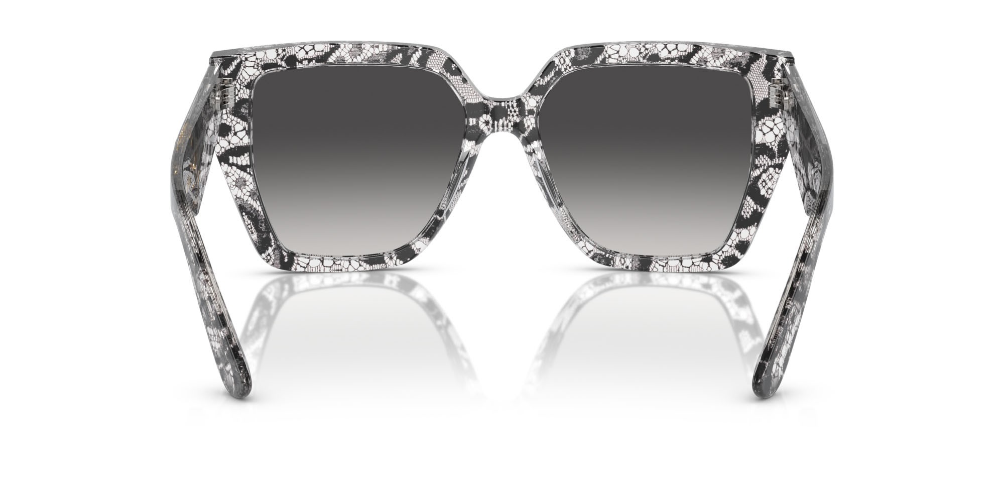 Occhiali da sole Dolce & Gabbana DG 4438 (32878G) colore pizzo nero forma quadrato lenti sfumato grigio