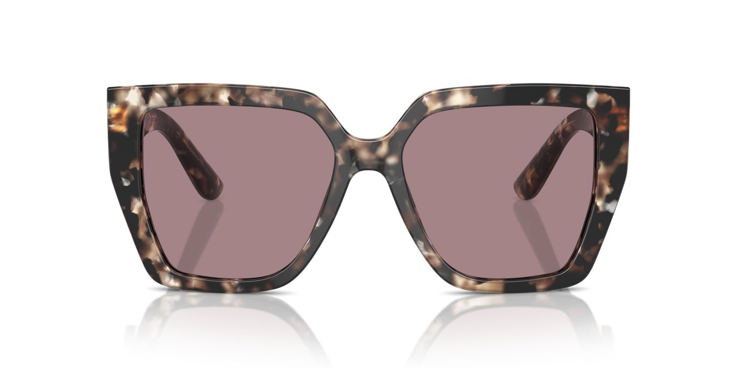 Sonnenbrillen Dolce & Gabbana DG 4438 (34387N) farbe havana brown pearl form quadratisch gläser viola chiaro/marrone