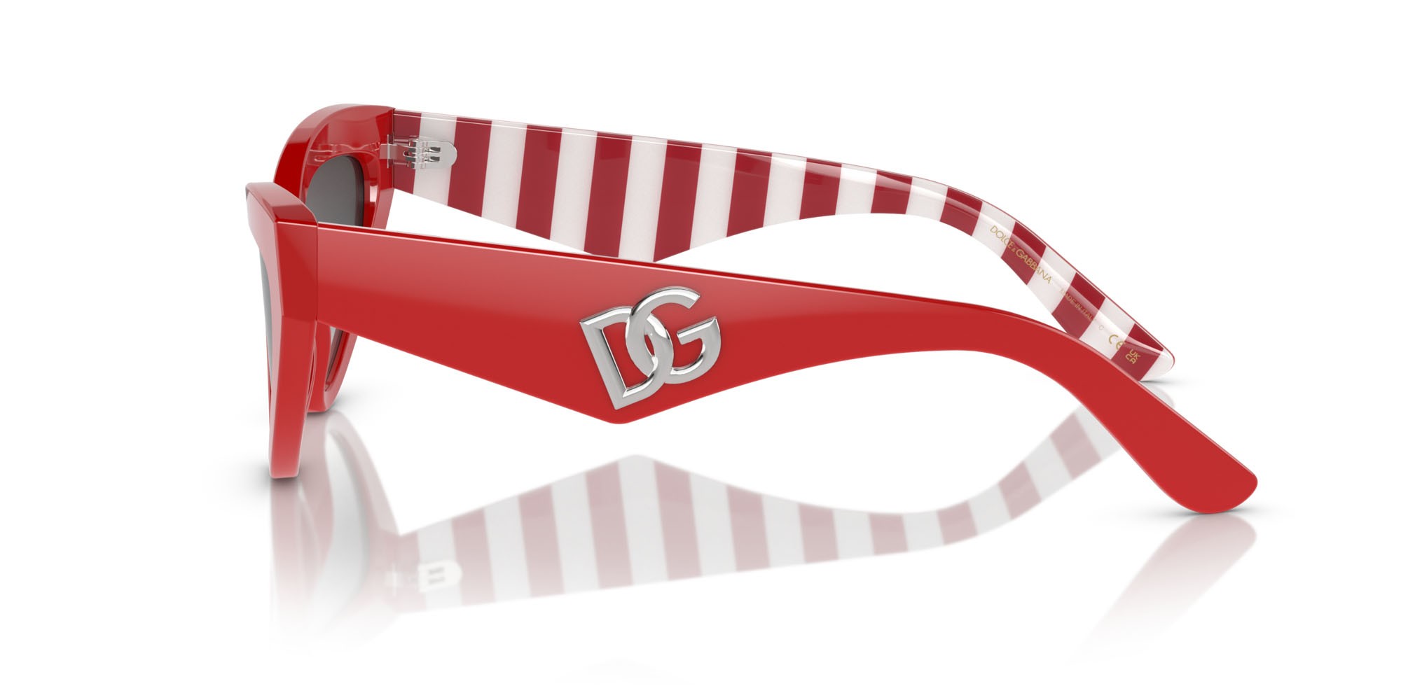 Sonnenbrillen Dolce & Gabbana DG 4439 (30888G) farbe rosso form cat-eye gläser sfumato grigio