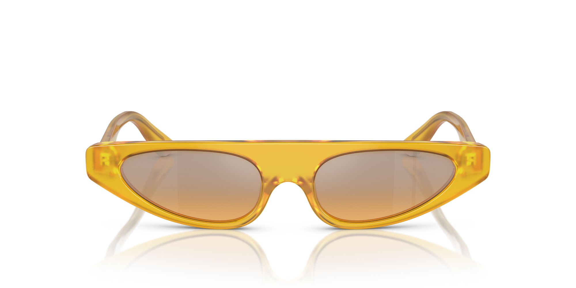 Sonnenbrillen Dolce & Gabbana DG 4442 (32837H) farbe giallo milky form rechteckig gläser arancione specchiato argento sfumato
