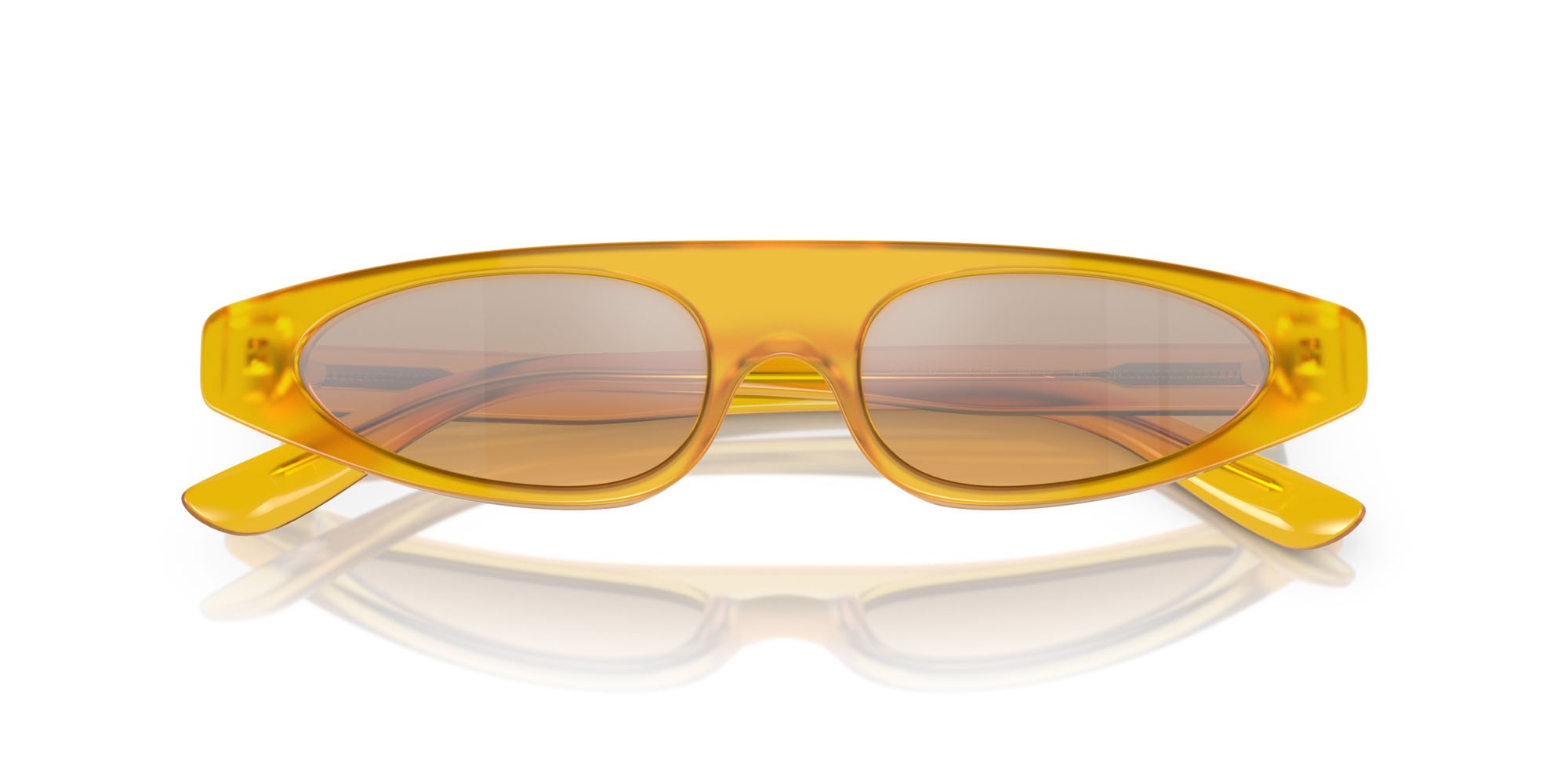 Sonnenbrillen Dolce & Gabbana DG 4442 (32837H) farbe giallo milky form rechteckig gläser arancione specchiato argento sfumato