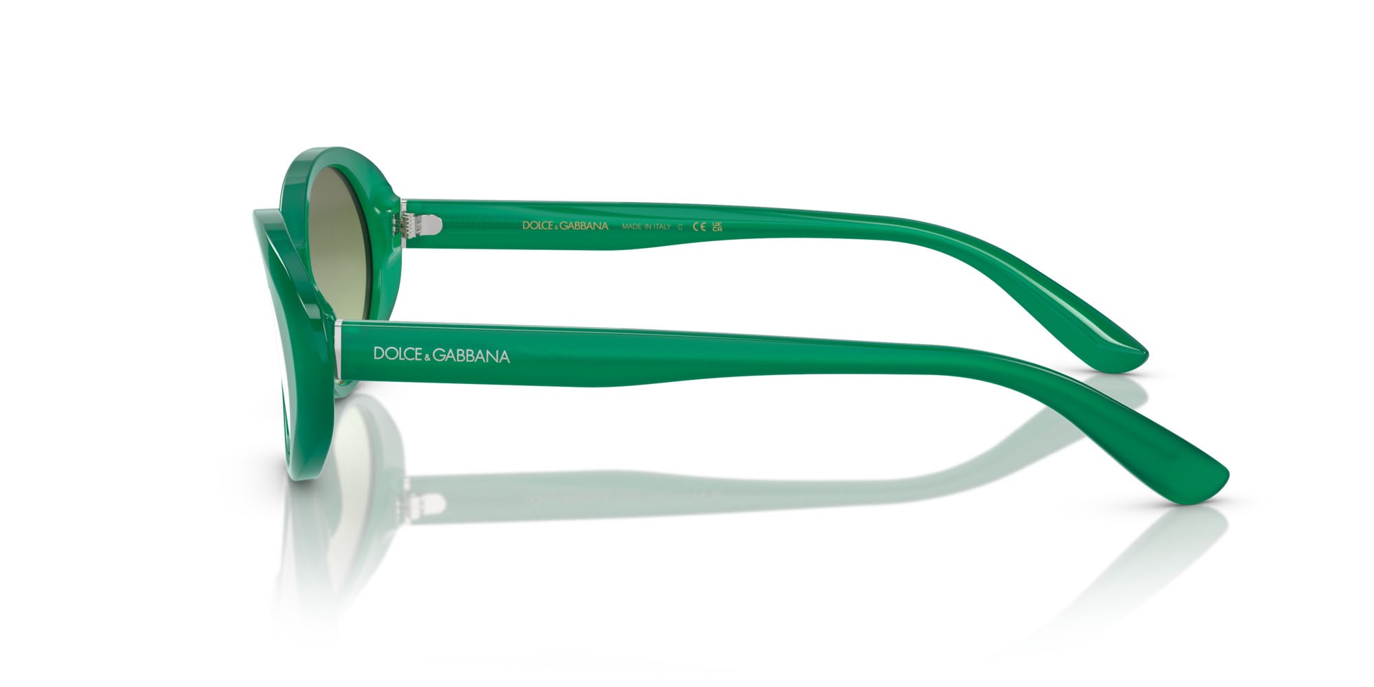 Sonnenbrillen Dolce & Gabbana DG 4443 (306852) farbe verde perlaceo form oval gläser verde sfumato argento a specchio