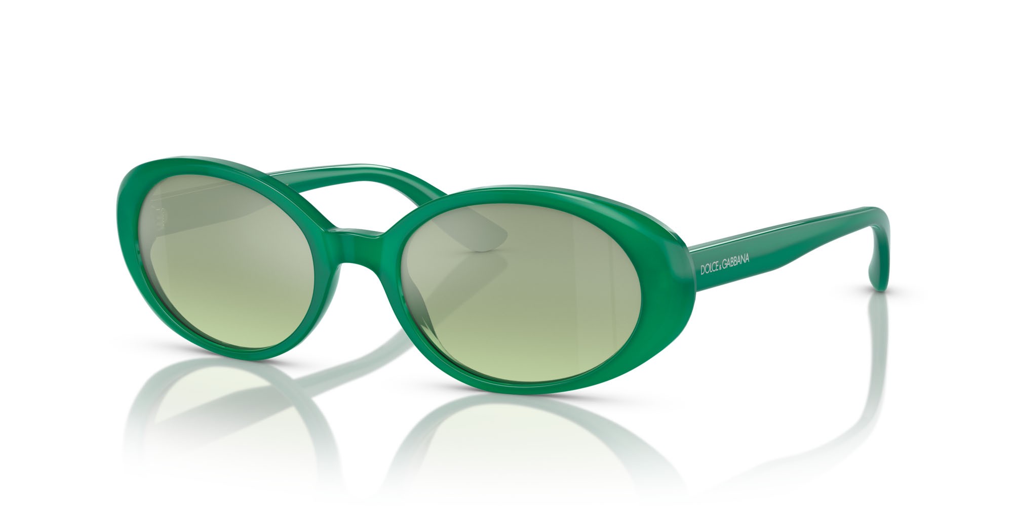 Sonnenbrillen Dolce & Gabbana DG 4443 (306852) farbe verde perlaceo form oval gläser verde sfumato argento a specchio
