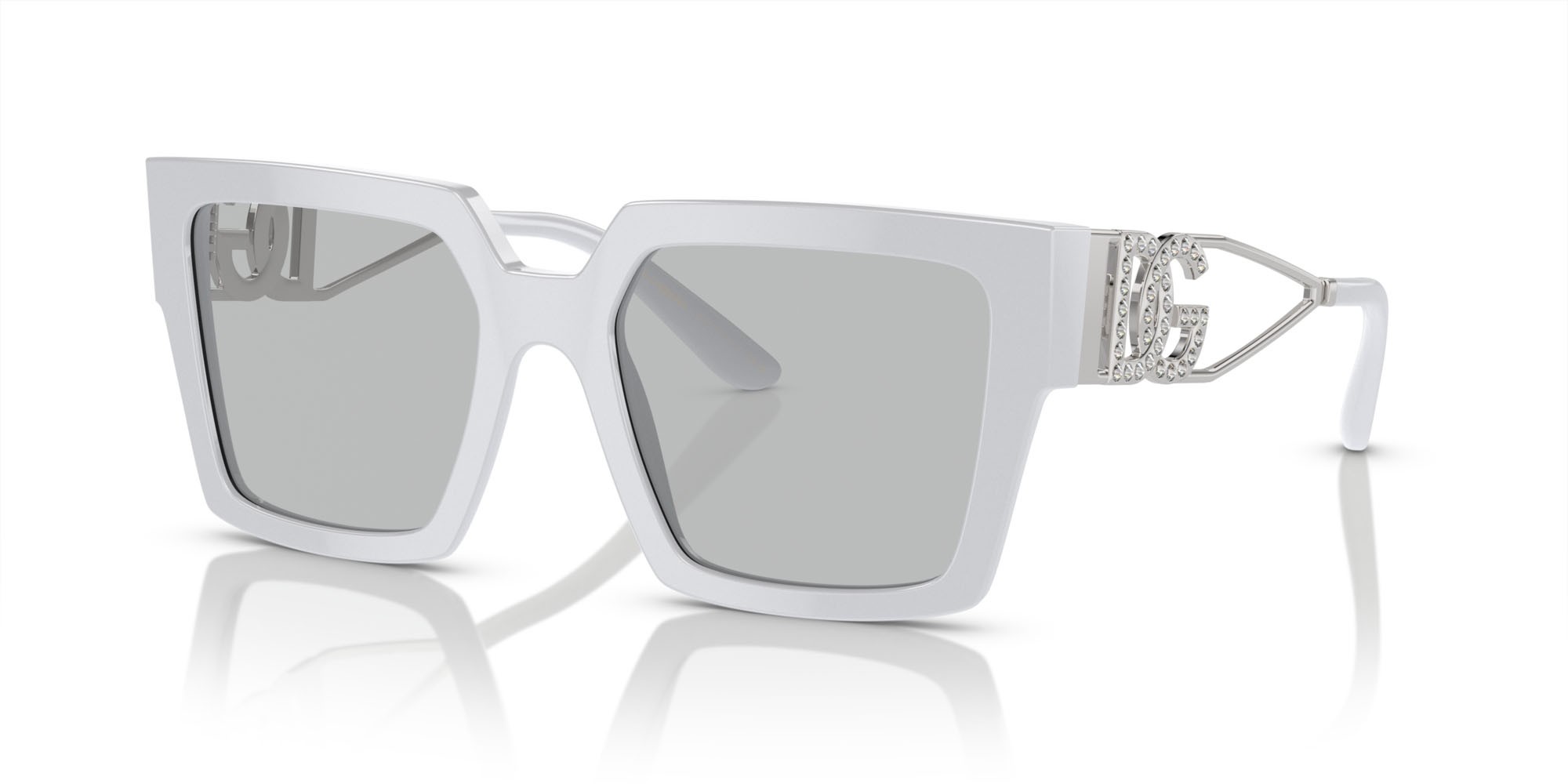 Sonnenbrillen Dolce & Gabbana DG 4446B (341887) farbe grigio chiaro form quadratisch gläser grigio chiaro
