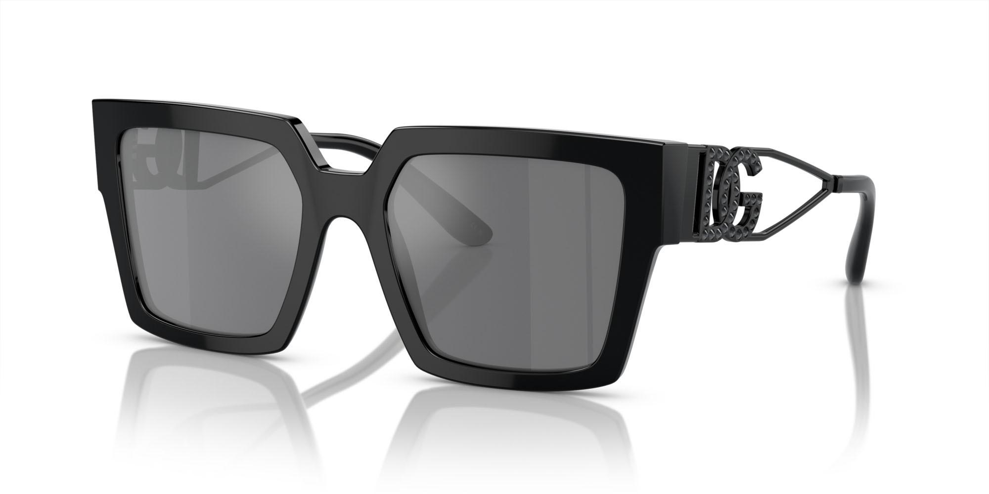 Sonnenbrillen Dolce & Gabbana DG 4446B (501/6G) farbe nero form quadratisch gläser grigio nero specchiato